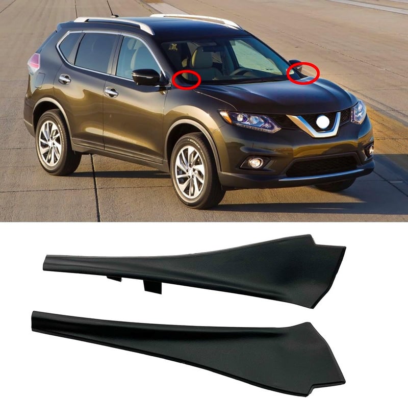 LFONEIBGG for Nissan Rogue 2014-2020 Front Windshield Wiper Side Cowl Extension Trim Fender Cover 66895-4CL0A 66895-4BA1A 66894-4CL0A 66894-4BA1A Front LH and RH OEM New Pair - Image 2